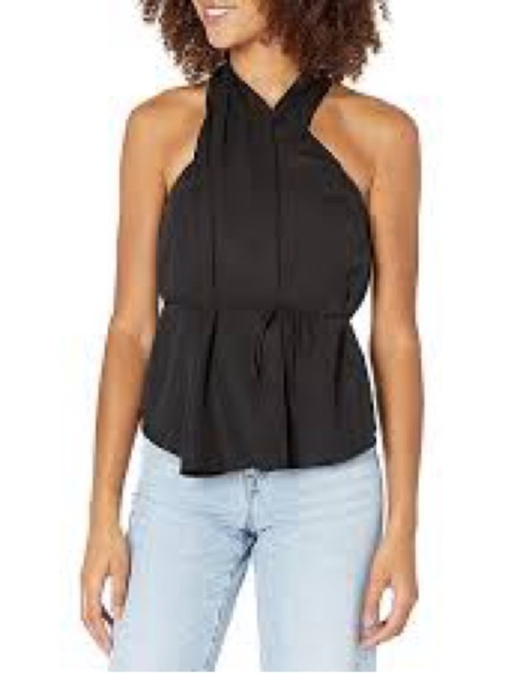 CLUB MONACO NWT Black Cross Over High Neck Sleeveless Shirt Size 2
